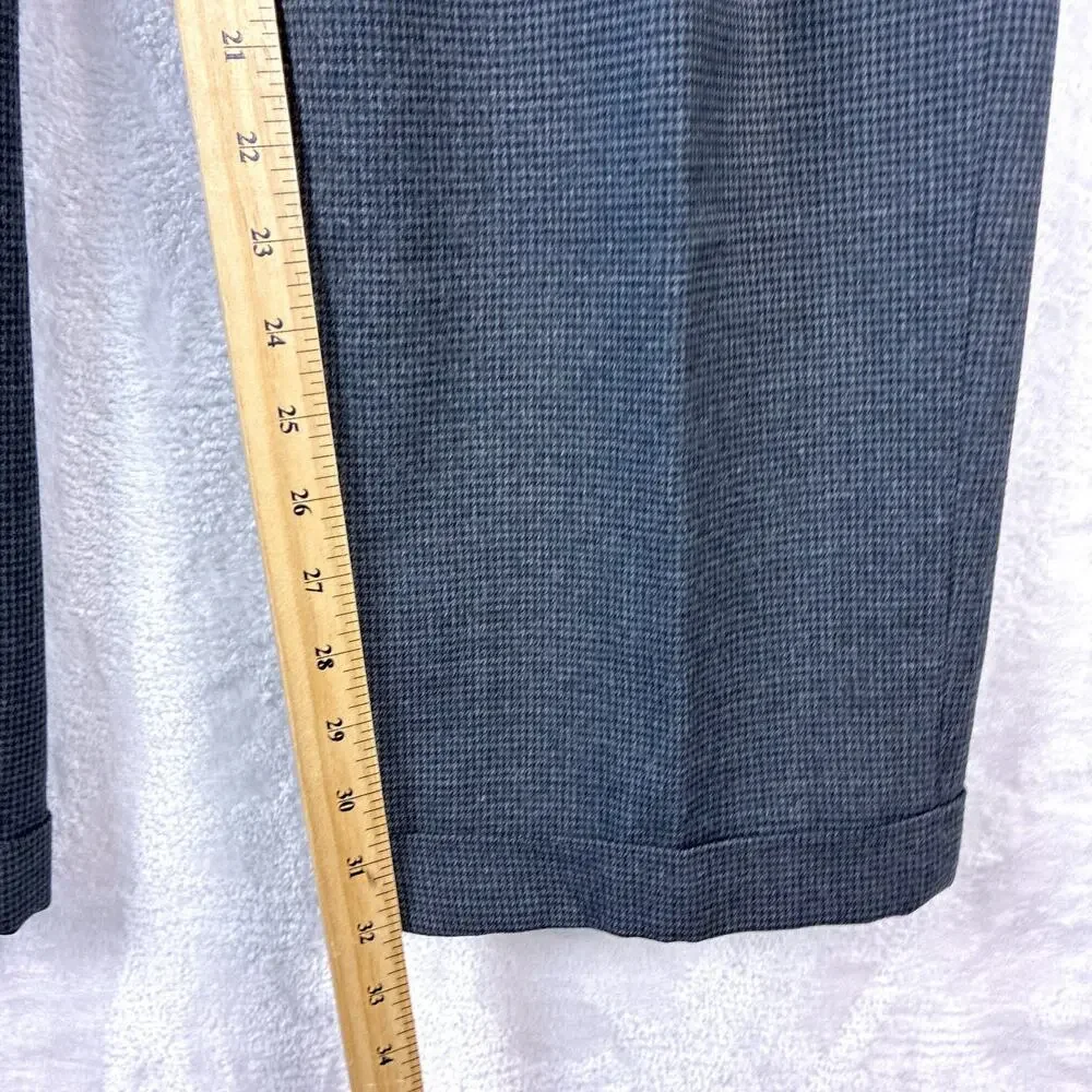 Brooks Brothers Pants Mens 36x32 Gray Houndstooth Wool Pleated Preppy Luxury